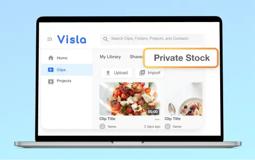 Manage Your Personal Media Vault with Visla's Private Stock - Store and organize your own video content securely.